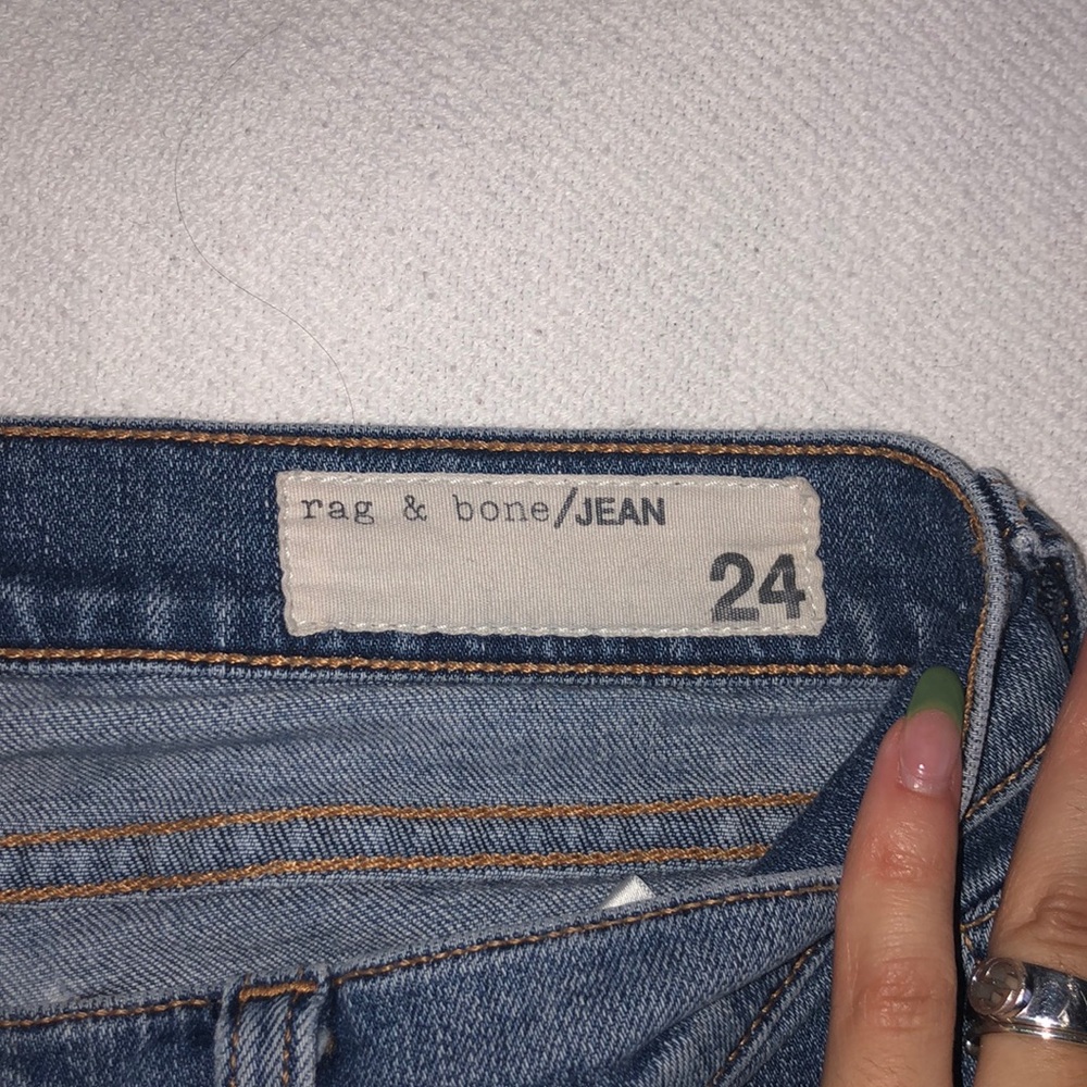 Rag and bone skinny low rise jeans